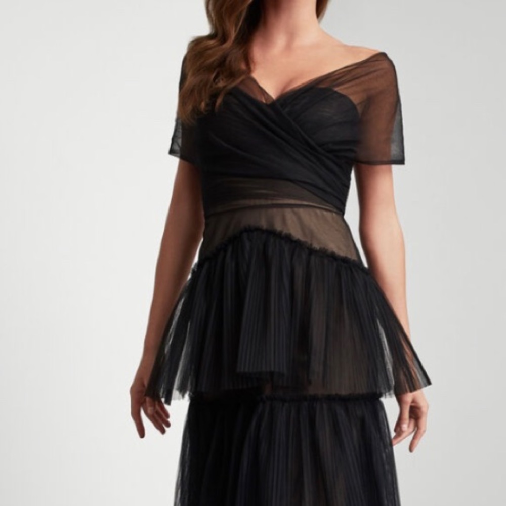 BCBG MaxAzria Black Tulle Gown